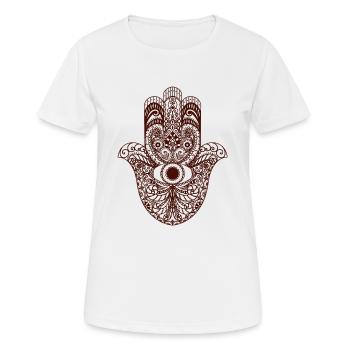 Hand der Fatima - Hamsa - Frauen T-Shirt atmungsaktiv - Weiß - Vorne - AI Model Female 172 dark (172cm)