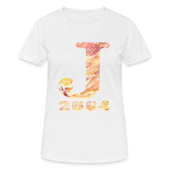 J 2004 Nom Année de naissance Cadeau - T-shirt respirant Femme - blanc - Devant - AI Model Female 172 dark (172cm)