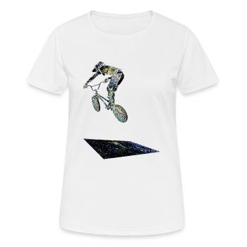 BMX Rennsport - Frauen T-Shirt atmungsaktiv - Weiß - Vorne - AI Model Female 172 dark (172cm)
