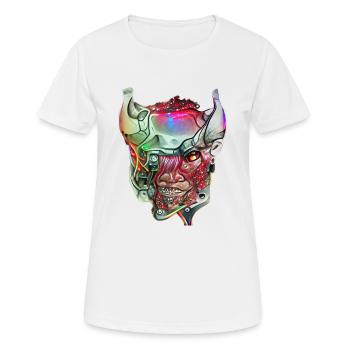 Cyborg Demon - Women's Breathable T-Shirt - white - Front - AI Model Female 172 dark (172cm)