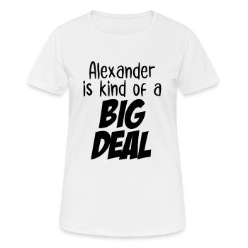 Alexander est un peu un gros problème - T-shirt respirant Femme - blanc - Devant - AI Model Female 172 dark (172cm)