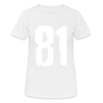 81 Zahl Trikot - Frauen T-Shirt atmungsaktiv - Weiß - Vorne - AI Model Female 172 dark (172cm)
