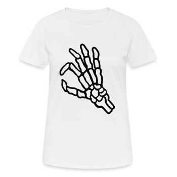 Gesture skeleton hole look in - Women's Breathable T-Shirt - white - Front - AI Model Female 172 dark (172cm)