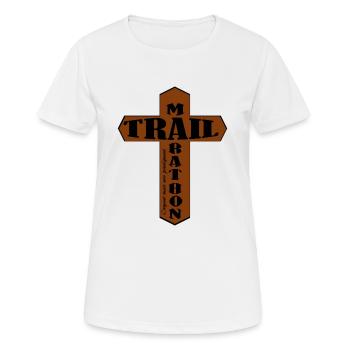 Trail Marathon Croyant mains non pratiquant - T-shirt respirant Femme - blanc - Devant - AI Model Female 172 dark (172cm)