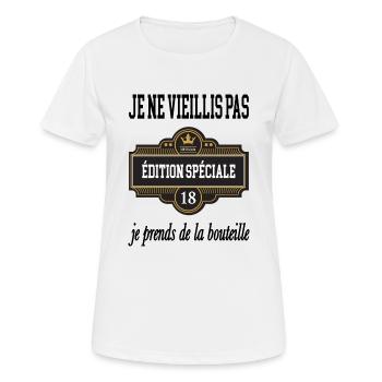Je ne vieillis pas je me bonifie - T-shirt respirant Femme - blanc - Devant - AI Model Female 172 dark (172cm)
