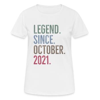 Legende seit Oktober 2021 - Frauen T-Shirt atmungsaktiv - Weiß - Vorne - AI Model Female 172 dark (172cm)