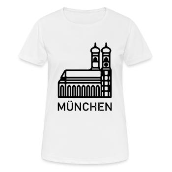 München - Frauen T-Shirt atmungsaktiv - Weiß - Vorne - AI Model Female 172 dark (172cm)