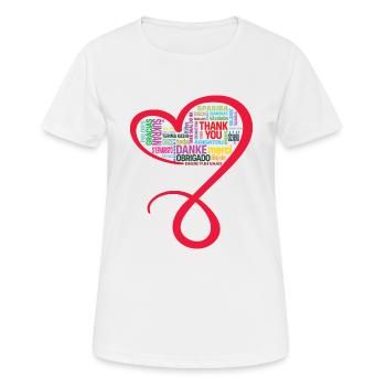 MERCI, MERCI, GRAZIE, personnalisable - T-shirt respirant Femme - blanc - Devant - AI Model Female 172 dark (172cm)