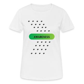CP Bewusstsein - Frauen T-Shirt atmungsaktiv - Weiß - Vorne - AI Model Female 172 dark (172cm)