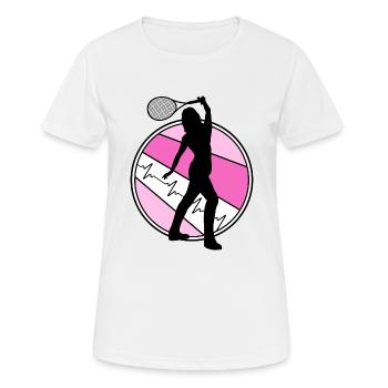 Tennisgirl Matchball Racket "ms. tennis" - Women's Breathable T-Shirt - white - Front - AI Model Female 172 dark (172cm)