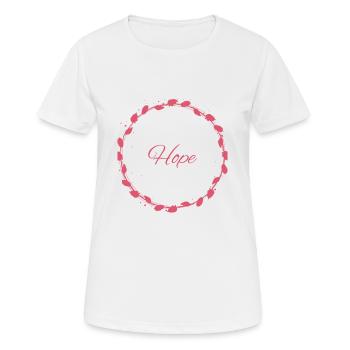 Hope - Frauen T-Shirt atmungsaktiv - Weiß - Vorne - AI Model Female 172 dark (172cm)
