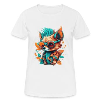 Ein Fuchs mit Brille, der seinen Urlaub genießt - Frauen T-Shirt atmungsaktiv - Weiß - Vorne - AI Model Female 172 dark (172cm)