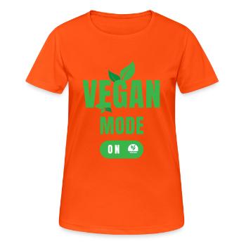 Mode végétalien activé - T-shirt respirant Femme - orange néon - Devant - AI Model Female 172 dark (172cm)