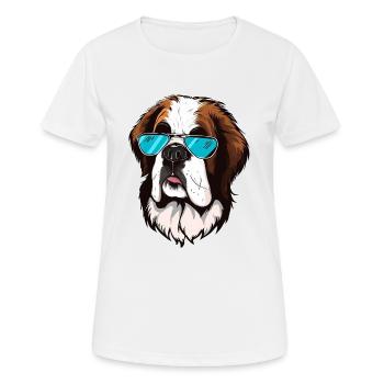 St. Bernard The Gangster - Women's Breathable T-Shirt - white - Front - AI Model Female 172 dark (172cm)
