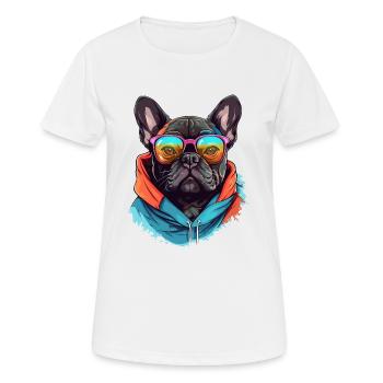 City companion: the ghost of the French bulldog - Women's Breathable T-Shirt - white - Front - AI Model Female 172 dark (172cm)