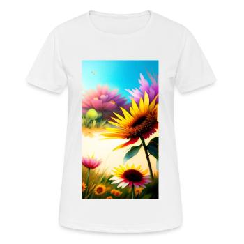 Floral 3 - T-shirt respirant Femme - blanc - Devant - AI Model Female 172 dark (172cm)