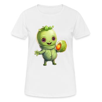 Grüner Alien trifft Avocado: Gesundes - Frauen T-Shirt atmungsaktiv - Weiß - Vorne - AI Model Female 172 dark (172cm)