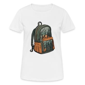 Backpack / Outdoor / Travel / Adventure / Hiking - Women's Breathable T-Shirt - white - Front - AI Model Female 172 dark (172cm)