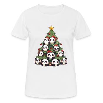 Weihnachtspanda - Ein festlicher Baum mit einem - Frauen T-Shirt atmungsaktiv - Weiß - Vorne - AI Model Female 172 dark (172cm)