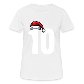 10 Numéro de Noël - T-shirt respirant Femme - blanc - Devant - AI Model Female 172 dark (172cm)