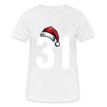 31 Numéro Noël - T-shirt respirant Femme - blanc - Devant - AI Model Female 172 dark (172cm)