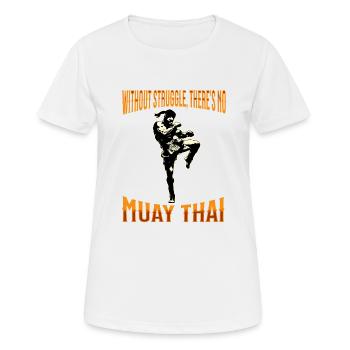 Muay Thai Boxing Muay Thai - Frauen T-Shirt atmungsaktiv - Weiß - Vorne - AI Model Female 172 dark (172cm)