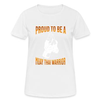 Muay Thai Boxing Muay Thai - Frauen T-Shirt atmungsaktiv - Weiß - Vorne - AI Model Female 172 dark (172cm)