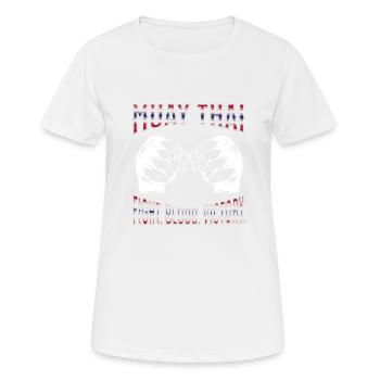 Muay Thai Boxing Muay Thai - Frauen T-Shirt atmungsaktiv - Weiß - Vorne - AI Model Female 172 dark (172cm)