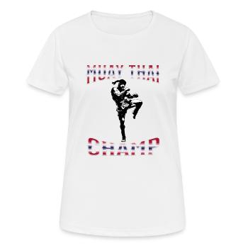 Muay Thai Boxing Muay Thai - Frauen T-Shirt atmungsaktiv - Weiß - Vorne - AI Model Female 172 dark (172cm)