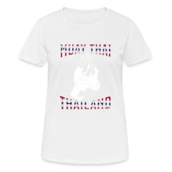 Muay Thai Boxing Muay Thai - Frauen T-Shirt atmungsaktiv - Weiß - Vorne - AI Model Female 172 dark (172cm)
