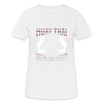 Muay Thai Boxing Muay Thai - Frauen T-Shirt atmungsaktiv - Weiß - Vorne - AI Model Female 172 dark (172cm)
