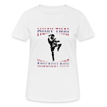 Muay Thai Boxing Muay Thai - Frauen T-Shirt atmungsaktiv - Weiß - Vorne - AI Model Female 172 dark (172cm)