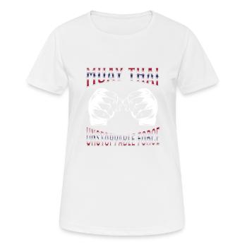 Muay Thai Boxing Muay Thai - Frauen T-Shirt atmungsaktiv - Weiß - Vorne - AI Model Female 172 dark (172cm)