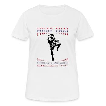 Muay Thai Boxing Muay Thai - Frauen T-Shirt atmungsaktiv - Weiß - Vorne - AI Model Female 172 dark (172cm)