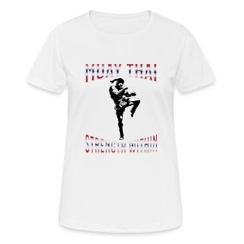 Muay Thai Boxing Muay Thai - Frauen T-Shirt atmungsaktiv - Weiß - Vorne - AI Model Female 172 dark (172cm)