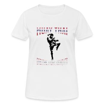 Muay Thai Boxing Muay Thai - Frauen T-Shirt atmungsaktiv - Weiß - Vorne - AI Model Female 172 dark (172cm)