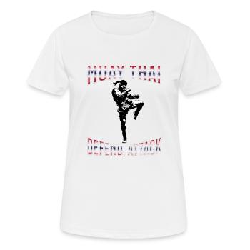 Muay Thai Boxing Muay Thai - Frauen T-Shirt atmungsaktiv - Weiß - Vorne - AI Model Female 172 dark (172cm)