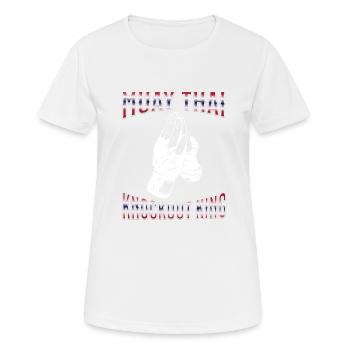 Muay Thai Boxing Muay Thai - Frauen T-Shirt atmungsaktiv - Weiß - Vorne - AI Model Female 172 dark (172cm)
