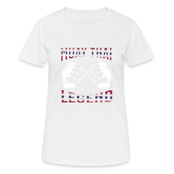Muay Thai Boxing Muay Thai - Frauen T-Shirt atmungsaktiv - Weiß - Vorne - AI Model Female 172 dark (172cm)