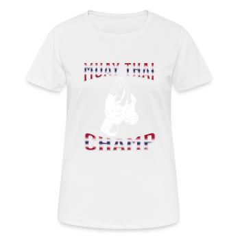 Muay Thai Boxing Muay Thai - Frauen T-Shirt atmungsaktiv - Weiß - Vorne - AI Model Female 172 dark (172cm)