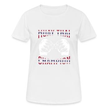 Muay Thai Boxing Muay Thai - Frauen T-Shirt atmungsaktiv - Weiß - Vorne - AI Model Female 172 dark (172cm)