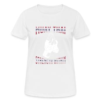 Muay Thai Boxing Muay Thai - Frauen T-Shirt atmungsaktiv - Weiß - Vorne - AI Model Female 172 dark (172cm)