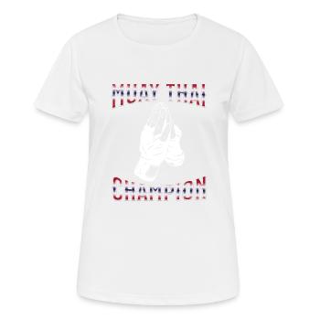 Muay Thai Boxing Muay Thai - Frauen T-Shirt atmungsaktiv - Weiß - Vorne - AI Model Female 172 dark (172cm)