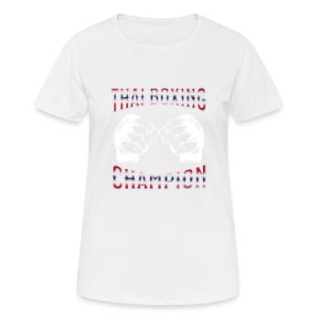 Muay Thai Boxing Muay Thai - Frauen T-Shirt atmungsaktiv - Weiß - Vorne - AI Model Female 172 dark (172cm)