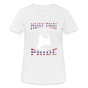 Muay Thai Boxing Muay Thai - Frauen T-Shirt atmungsaktiv - Weiß - Vorne - AI Model Female 172 dark (172cm)