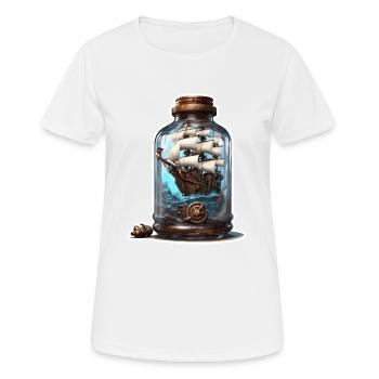 Ship in a Bottle / Message in a Bottle / Ahoy / Anchor - Women's Breathable T-Shirt - white - Front - AI Model Female 172 dark (172cm)
