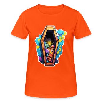 Cercueil / Dernière demeure / Terre / Enterrement - T-shirt respirant Femme - orange néon - Devant - AI Model Female 172 dark (172cm)