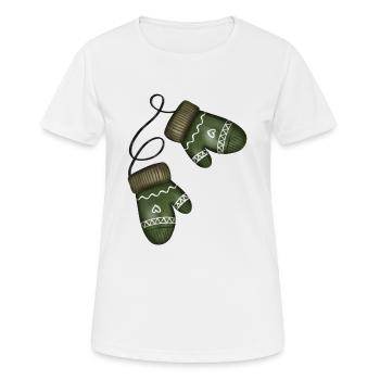 Weihnachten - Winter - Handschuhe - Frauen T-Shirt atmungsaktiv - Weiß - Vorne - AI Model Female 172 dark (172cm)