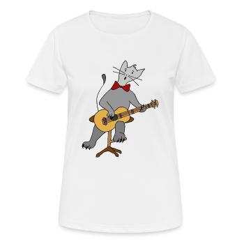 Katze - Frauen T-Shirt atmungsaktiv - Weiß - Vorne - AI Model Female 172 dark (172cm)