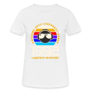 1992 - Frauen T-Shirt atmungsaktiv - Weiß - Vorne - AI Model Female 172 dark (172cm)